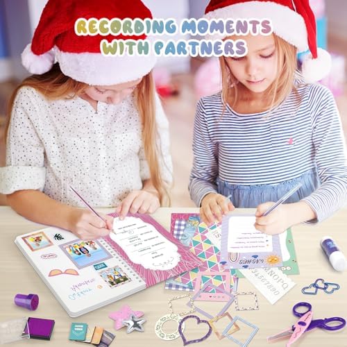 PERRYHOME 2-Pack DIY Journal Kit for Girls - 200+Pcs Journal Set for Tween & Teen Girls, Journaling Art & Crafts Kits, Birthday Gifts for 8 9 10 11 12 13 14 Year Old Girl - Image 3