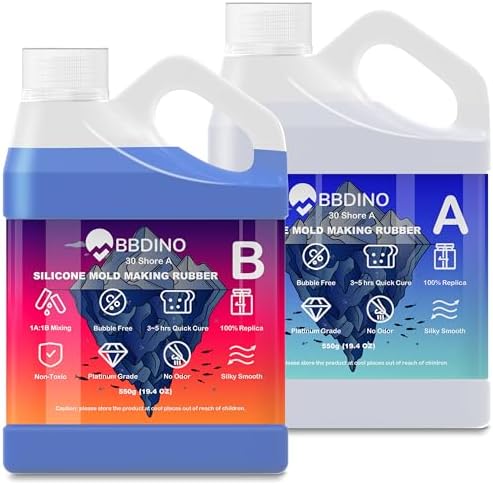 BBDINO Silicone Mold Making Kit Liquid Platinum 30A 2.42 Lbs Sapphire Blue by BBDINO