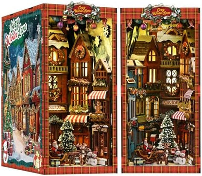 3D Puzzle for Adults, Christmas Street Wooden Model Kit with LED Lights by kcnzvxirv