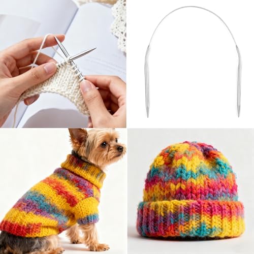 Circular Knitting Needles Set,9 Pack Stainless Steel Knitting Needles Kit (16 Inch/40cm),9 Sizes from 2mm-6mm,with Small Tools,Round Short Metal,for Beginners,Making Sock,Weave DIY Lover - Image 5