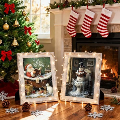 TCDZMYGS 4 Pack Christmas Paint by Numbers Kit for Adults Beginner,Bathroom Paint by Number Kits Without Frame,DIY Acrylic Oil Painting by Numbers for Home Wall Decor 11.8 x 15.7 inch - Image 4