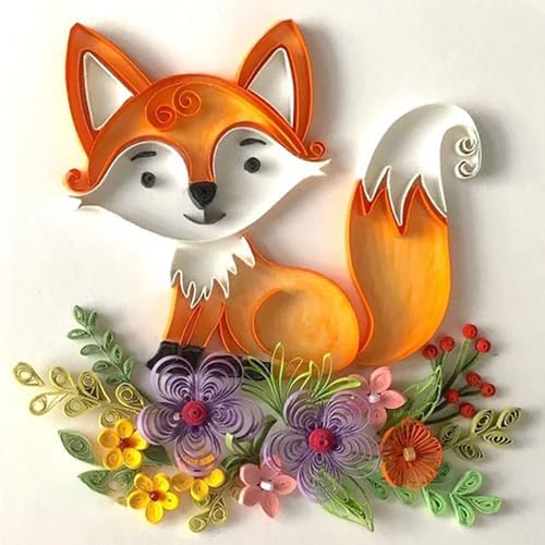Fox Paper Quilling Kit Paper Quilling Adult Craft Great for DIY Craft Workshop, Home Decoration, Birthday Gift,Adult Friend interaction.It's Suitable for Adult and Craftsmen.Creative Stress Reliee. by MerainMe