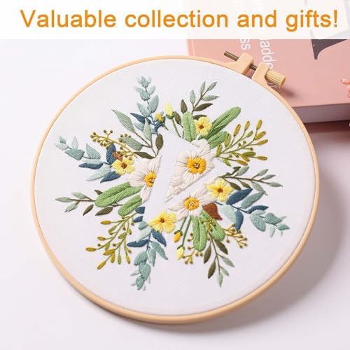Harimau Letter Pattern V Embroidery Kit for Adult Beginners, Complete Starter Pack with 1 Hoop, Needles, Instruction Guide & Embroidery Stitch Video Tutorials - Image 5