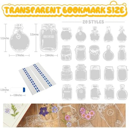 40Pcs DIY Dried Flower Bookmark Kit, Transparent Bookmarks Set - Image 3
