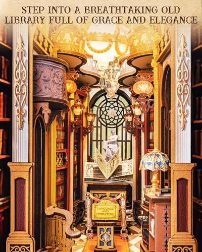 Rolife Book Nook Kit Baroque Library Snap-Fit 3D Wooden Puzzles for Adults - Image 2