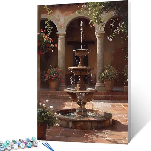 Castle Paint by Numbers Kit for Adults Architecture Paint by Numbers, DIY Acrylic Oil Painting Kits for Adults Beginners with Brushes, Hobbies for Women for Home Wall Decor, Gifts 16x20 in D-61 - Image 4