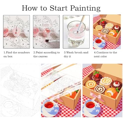 ZRIZQ Paint by Numbers Kit for Adults Beginner,Dessert,16x20 - Image 5
