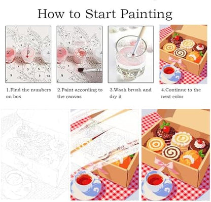ZRIZQ Paint by Numbers Kit for Adults Beginner,Dessert,16x20 - Image 5