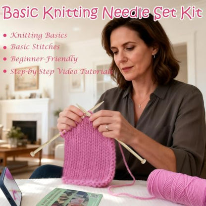 Lewhoo Knitting kit for Beginners, Complete Knitting kit for Adult with Bag - Image 2