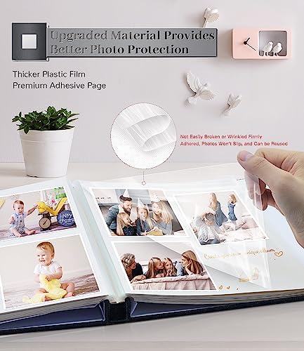 Artfeel Photo Album Self Adhesive Scrapbook Album for 3x5 4x6 5x7 8x10 Pictures,40 Pages Linen Cover with Display Window DIY Photo Book,Ideal Gifts for Family Travel Wedding Baby - Image 3