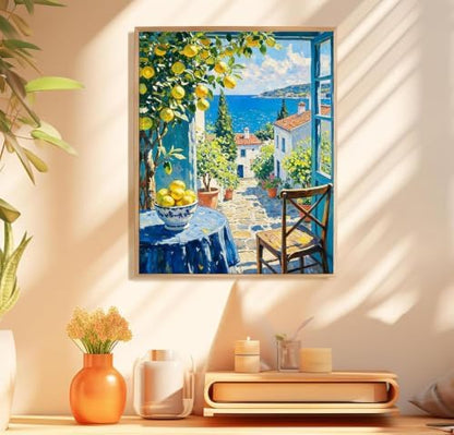 Beach Cute Lemons Paint by Numbers Kit for Adults Beginner (Without Frame) - Image 4