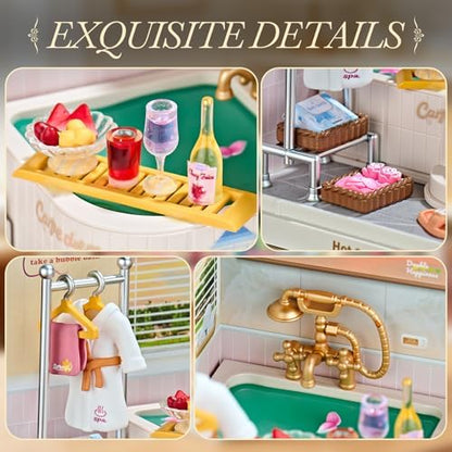 Miniature House DIY Bathroom Spa Kit with Acrylic Display Case - Image 4