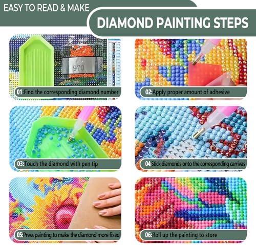 sdfkmlcdl Starry Sky Aurora Diamond Art Kits for Adults, Fantasy Northern Lights Lake Landscape Full Drill Diamond Painting Kits for Adults Beginners, 9.8x11.8 Inch - Image 5