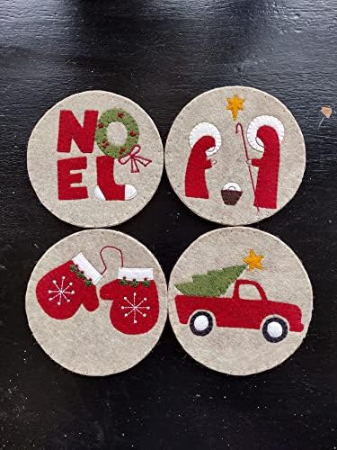 Christmas Coaster Pattern by Rachel's of Greenfield, Table Coasters Pattern for Drinks, DIY Coaster Pattern, Cute Coaster Pattern - Image 6