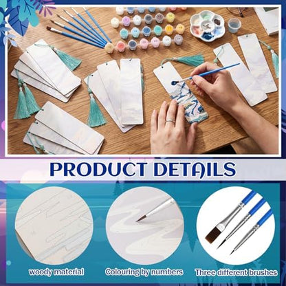 Kosiz 24 Pcs Mountain Paint by Number Kit for Adult Wood Bookmark - Image 4