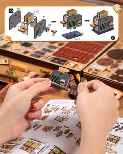 CUTEBEE Book Nook, 3D Wooden Puzzle for Adults,576 Pcs (Bread Factory) - Image 4