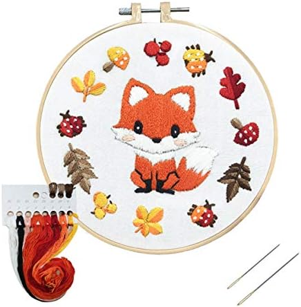 Louise Maelys Fox Embroidery Kit for Beginner, Animal Cross Stitch Kit by LouiseMaelys