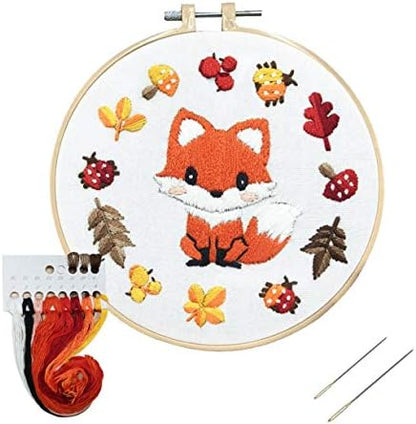 Louise Maelys Fox Embroidery Kit for Beginner, Animal Cross Stitch Kit by LouiseMaelys