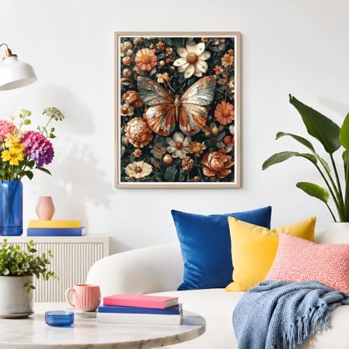 NXIKYO Butterfly Paint by Numbers Kit for Adults Beginner, Flowers Adult Paint by Number Kits on Canvas, DIY Acrylic Oil Easy Painting by Numbers for Home Wall Decor 16 X 20 inch (Without Frame) - Image 6
