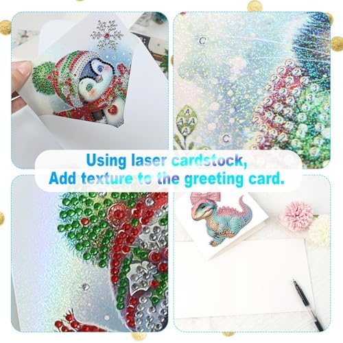 Focart 6-Pack Dragons Diamond Painting Greeting Card Kits, Special Shaped Diamonds Painting, DIY Handcraft for Relatives and Friends with Wishes,Unique Design Crafting for Birthday or Holiday Cards - Image 4
