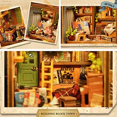Mini 3D Wooden Doll House Craft Model with LED,DIY Miniature and Furniture Dollhouse Kit,Creative Room Idea for Valentine's Day Birthday Gift (Luna's Apartment) - Image 4