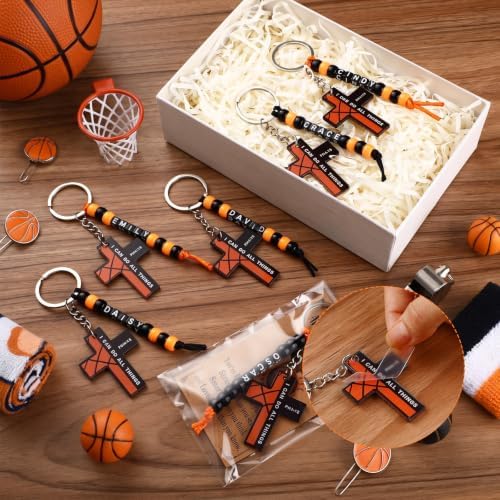 Suncalla 984 Pcs 24 Set Basketball Cross Keychain Making Kit DIY Bag Bead - Image 4
