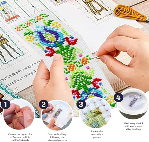 ORIGACH 6 Set Colorful Vyshyvanka Style Cross Stitch Bookmark Kit - Image 4