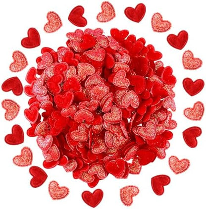 Tatuo 300 Pcs Valentine's Day Felt Hearts Decoration Glitter Felt Hearts Confetti Mini Heart Shapes Decorative Confetti for DIY Crafts Valentines Wedding Party Decor(Red) by Tatuo