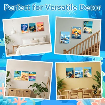 12 Set Paint by Numbers Kit for Adults Beginner with 8x12 In Ocean Painting - Image 7