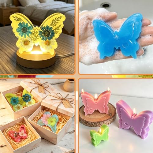 Butterfly Resin Molds, 2Pcs Butterfly Candle Molds 4 Shaped Size - Image 5