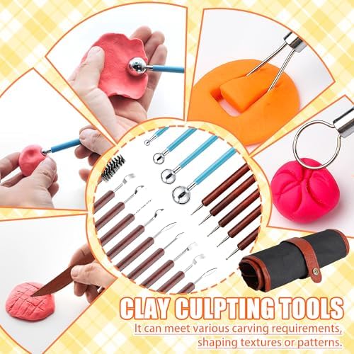 48 Pcs Polymer Clay Carving Tools Set, Pottery Sculpting Tools with Bag - Image 3