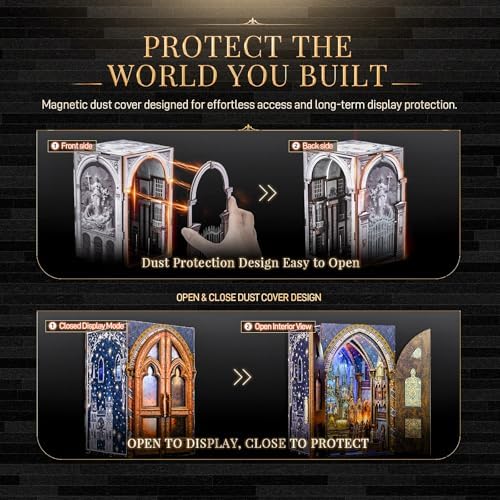 MiniCity 2-Pack DIY Book Nook Kits, Notre-Dame and Baroque Church with LED - Image 2