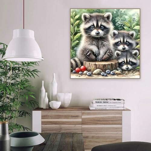 Paint by Numbers Kit for Adults,Raccoon DIY Paint by Number With Frame - Image 2