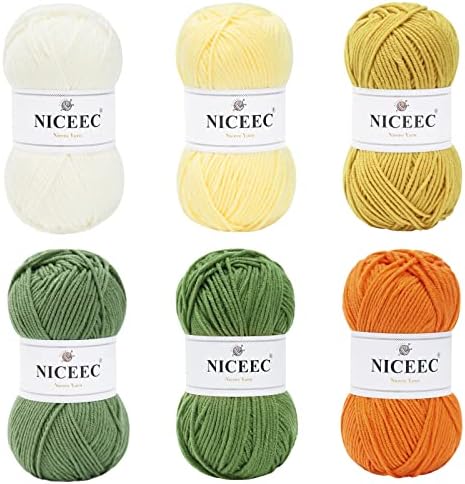 NICEEC 300g Soft Assorted Colors Yarn 100% Acrylic 870yds -Series 7 by NICEEC