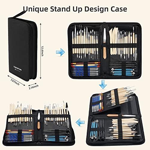 TEMONTIAN Clay Sculpting Tools for Pottery, Polymer & Air Dry Clay, 44 PCS - Image 3