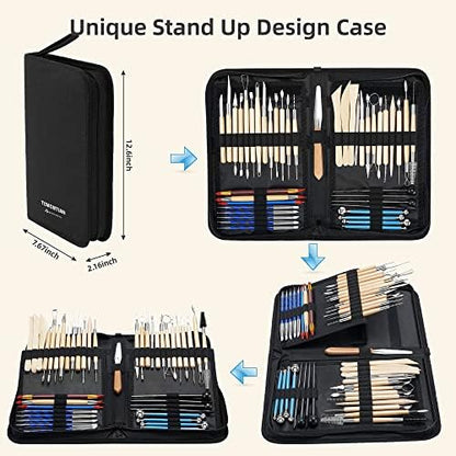 TEMONTIAN Clay Sculpting Tools for Pottery, Polymer & Air Dry Clay, 44 PCS - Image 3