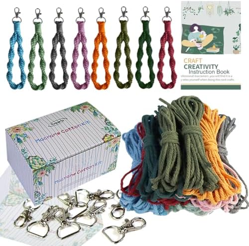 Ewparts Macrame Keychain Kit to Make 8 Keychain with Instruction Book by Ewparts