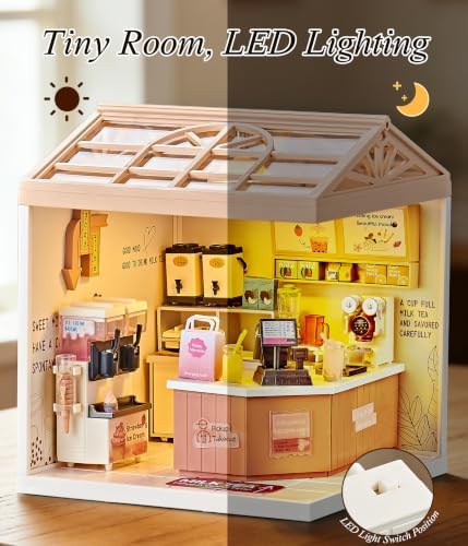 Bubble Tea Shop DIY Miniature House Kit with Light - Image 2