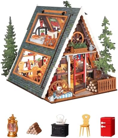 Rolife A-Frame Cabin DIY Miniature Dollhouse Kit Creative Gift for Adults by Rolife