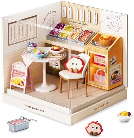 Sweet Soup Shop Super Miniature House Kit - DIY Plastic 3D Model Building Set for Teens, Build Your Own Asian Dessert Shop with Dustproof Case, Creative Craft Gift for Girls Women by Unknown