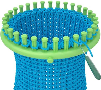 READAEER Knitting Loom Kit with Pompom Maker, Round Knitting Loom for Hat, Rectangular for Blanket Scarf Shawl, Knitting Loom Kit for Beginner - Image 5