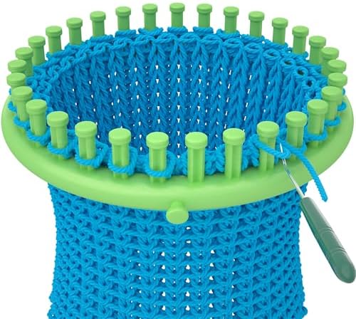 READAEER Round Knitting Looms Set Craft Kit Tool with Hook Needle and Pompom Maker - Image 5