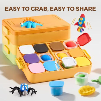 Jar Melo Air Dry Clay for Kids 36 Colors Modeling Clay Kit with Storage Box - Image 3