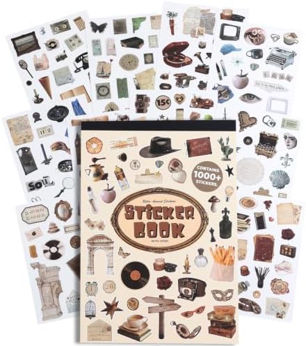 1000+ PCS Retro Vintage Sticker Book, Old Fashion Little Object Theme Aesthetic Stickers for Scrapbooking, Art Journaling, Junk Journal Supplies for Adults Teens Girls DIY Crafts Decorations - Image 3