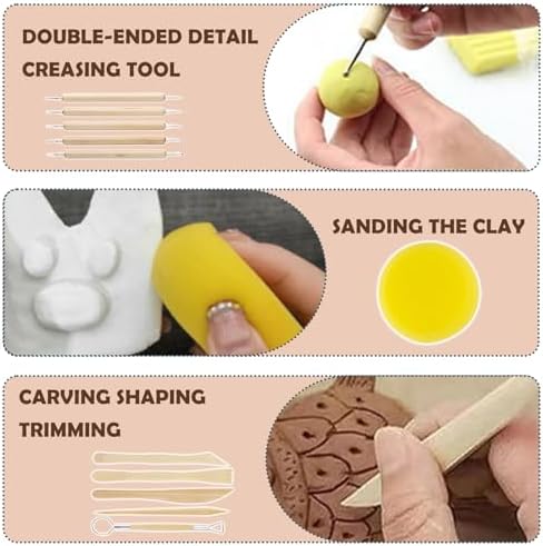 120ML Air Dry Clay Glaze with 29Pcs Clay Tools Kit - Image 5