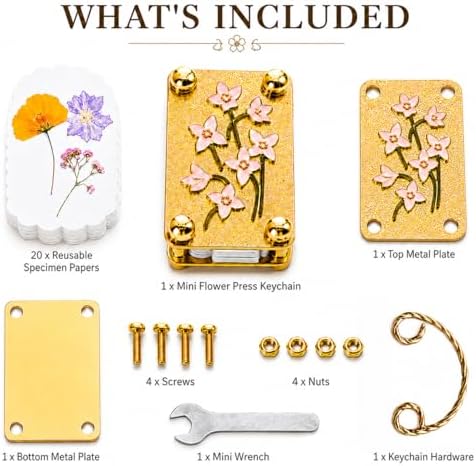 Rumexeng Flower Press Keychain, Portable Botanical Preservation Kit, Bluets - Image 2