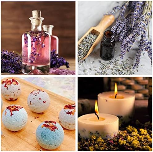 SACATR Dried Flowers, 50 Bags 100% Natural Dried Herbs Kit for Soap Making, Candle, Resin Jewelry Making, Bath, Nail - Include Rose Petals, Rosebuds, Lilium, Jasmine, Don't Forget Me and More - Image 4