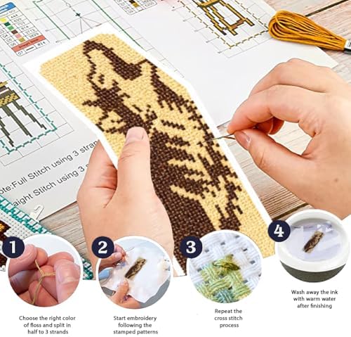 ORIGACH 6 Set Men Inspirational Scripture Cross Stitch Bookmark Kit - Image 4