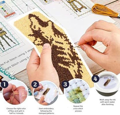 ORIGACH 6 Set Men Inspirational Scripture Cross Stitch Bookmark Kit - Image 4