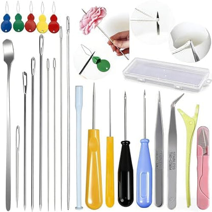 24PCS Candle Making Supplies with Plastic Storage Box Big Eye Long Wick Needle for Candles &Silicone Mold,Punch Needle with Hook Eye,Candle Tool Kit for Beginner,Wicks Placing Tube,Stirring Spoon by Nimozekd